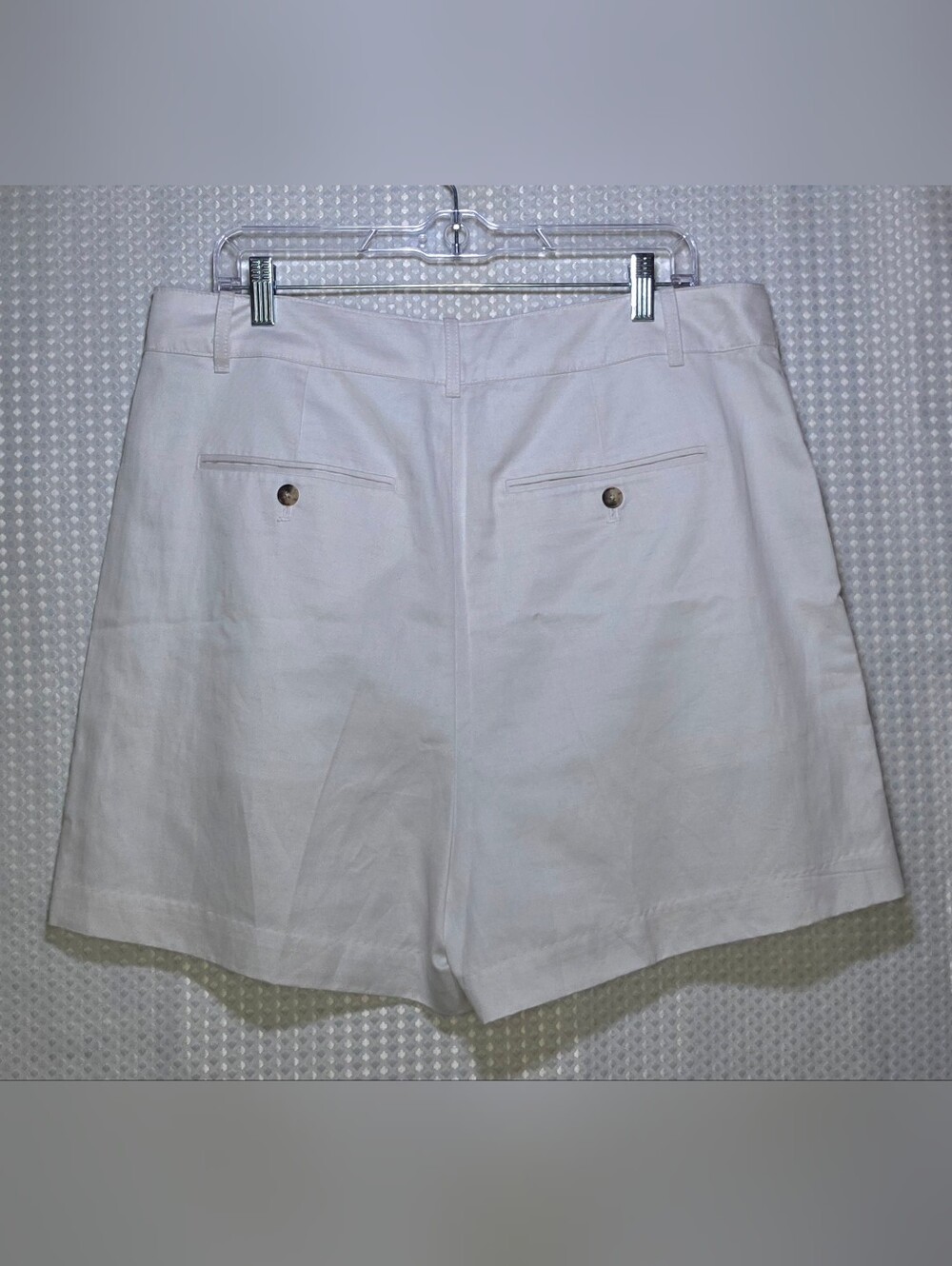 Madewell White High Rise Pleated Tailored Shorts Size 14 Coastal Grandmother - Picture 8 of 10